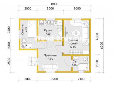 Сруб дома проект Ульф - 2