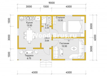 Сруб дома проект Гуннар - 2