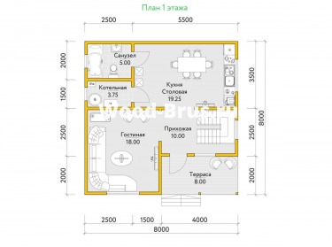 Сруб дома проект Варди - 2