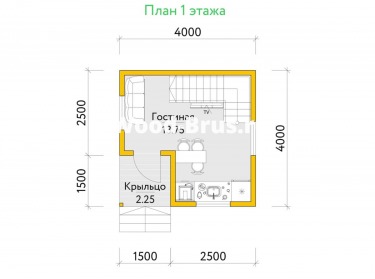 Сруб дома проект Бруни - 2