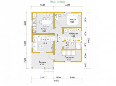 Сруб дома проект Сив - 2
