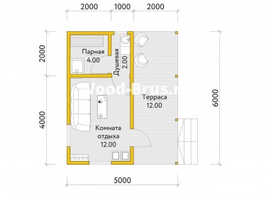 Баня из бруса проект Кристина - 2