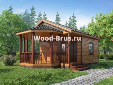 Баня из бруса 6х8 по проекту «Катарина» - вид 1