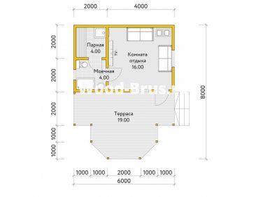 Баня из бруса 6х8 по проекту «Катарина» - вид 2