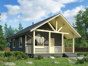 Каркасная баня 6х6 по проекту Михайловск - вид 1