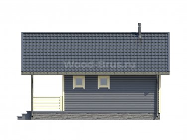 Каркасная баня 6х6 по проекту Михайловск - вид 2