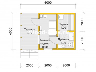 Сруб бани проект Аста - 2