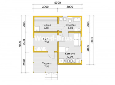 Сруб бани проект Сара - 2
