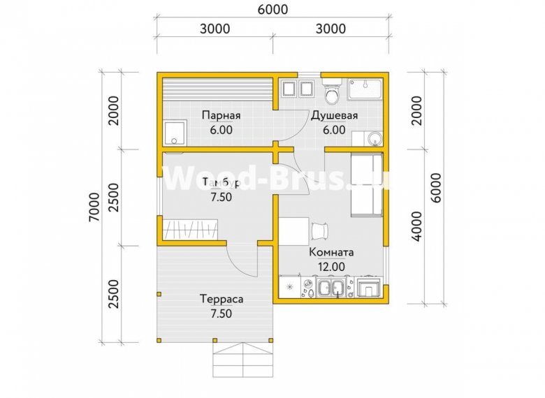 Сруб бани 6х6 Сара - фото 2