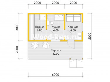 Сруб бани проект Каролина - 2
