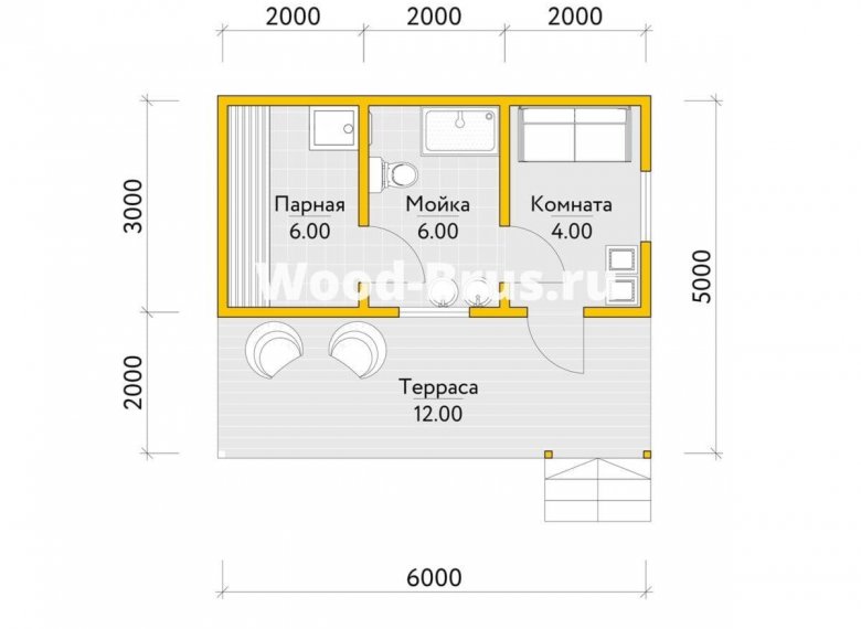 Сруб бани 5х6 Каролина - фото 2