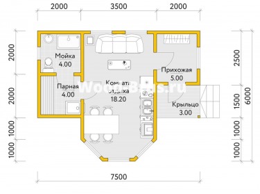 Сруб бани проект Симона - 2
