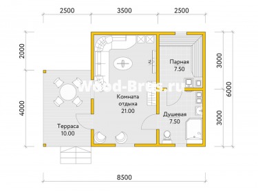 Сруб бани проект Вендела - 2