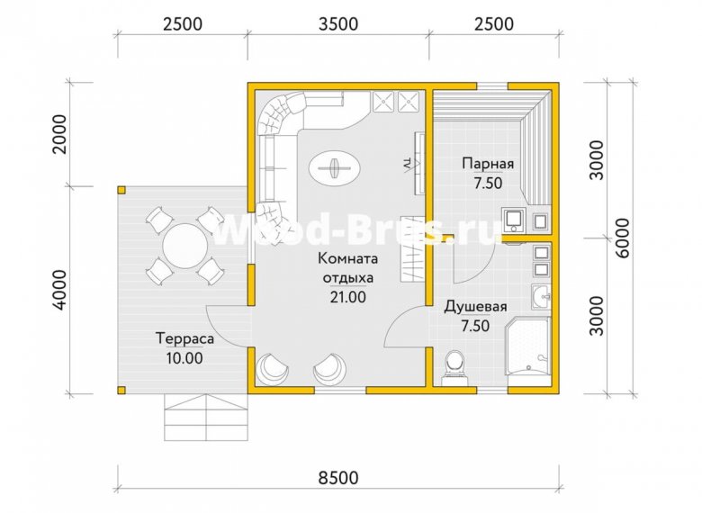 Сруб бани 6х8.5 Вендела - фото 2