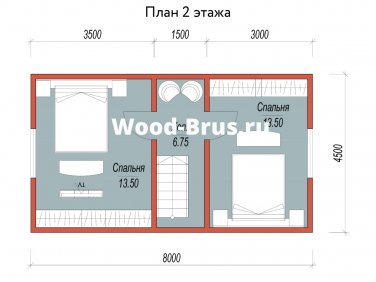 Каркасный дом 7,5х8 м по проекту «Владивосток»  - вид 3