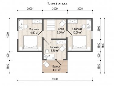 Каркасный дом 7.5х8 по проекту Томск - вид 2