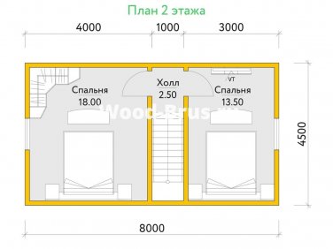 Дом из бруса 7.5х8 по проекту Эрленд - вид 3