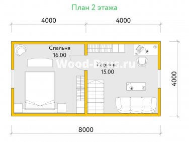 Дом из бруса 6х8 по проекту “Ульрик” - вид 3