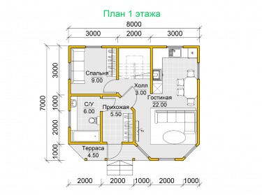 Дом из бруса проект Рольф - 2