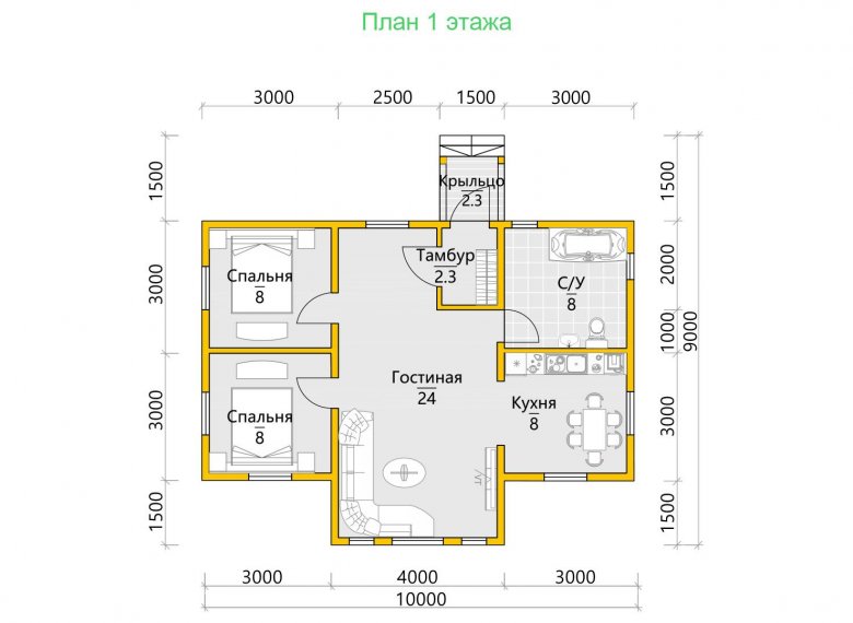 Дом из бруса 7.5х10 Бернт - фото 6