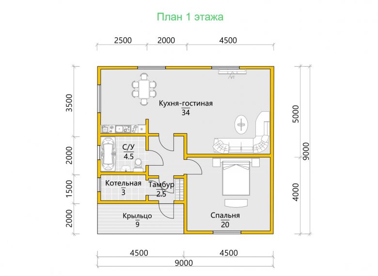 Дом из бруса 9х9 Винсент - фото 6