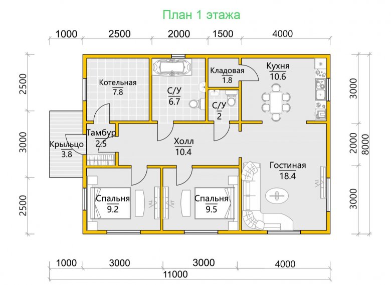 Дом из бруса 8х10 Лейв - фото 6