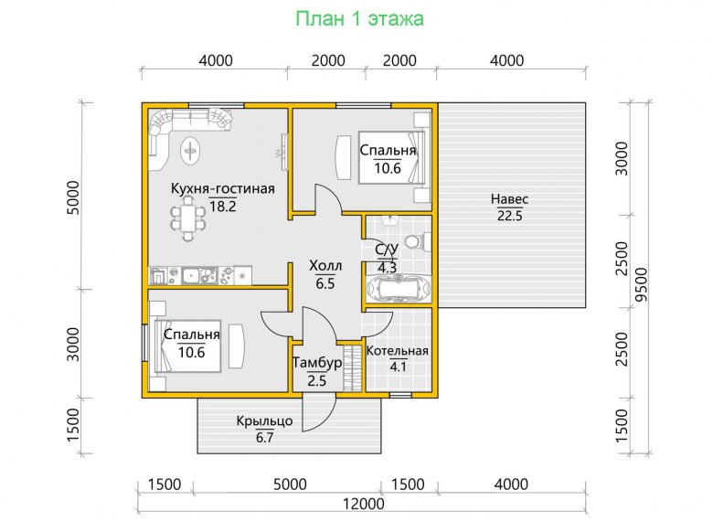 Дом из бруса 8х8 Оден - фото 6