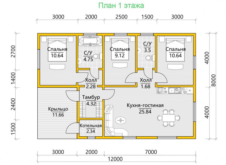 Дом из бруса 8х12 Рауд - фото 6