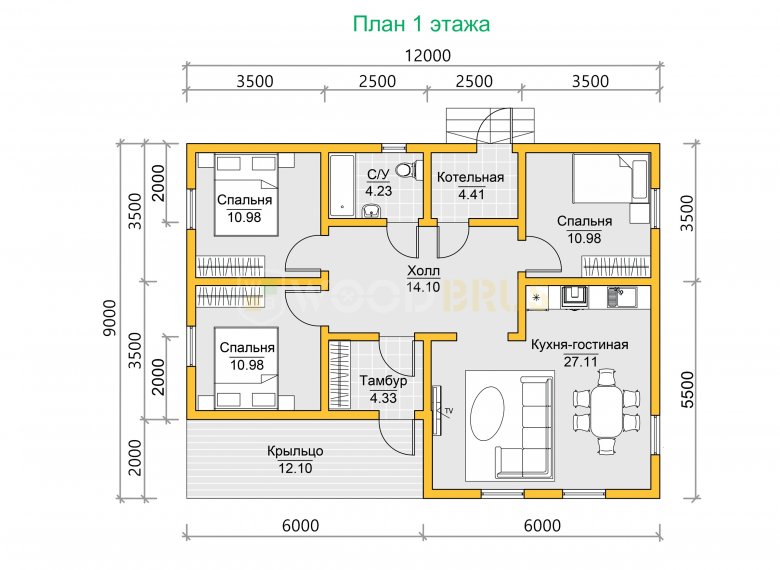 Дом из бруса 9х12 «Фрот» - фото 6