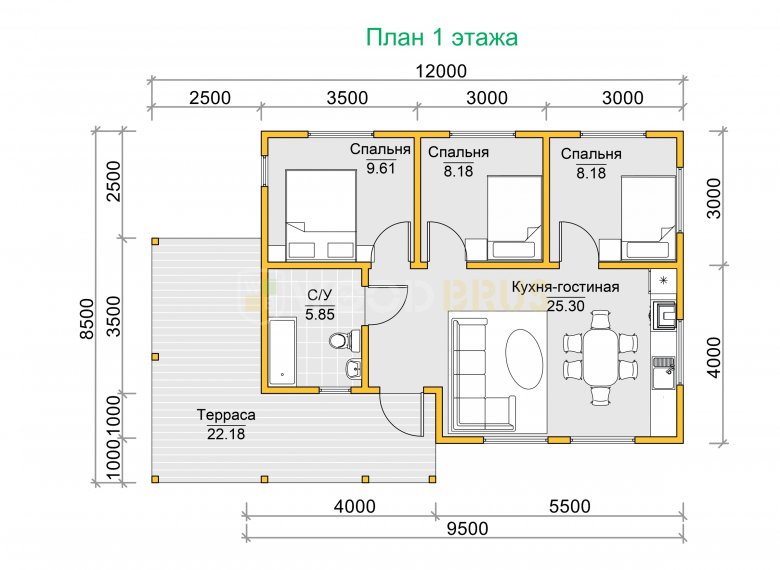 Дом из бруса 8.5х12 «Сигмар» - фото 6