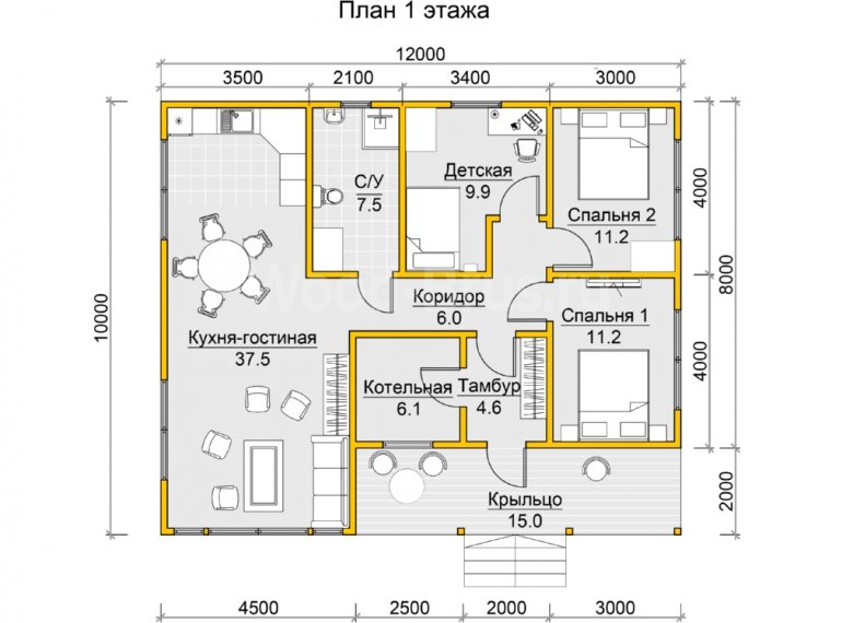 Дом из бруса 10х12 Георг - фото 2