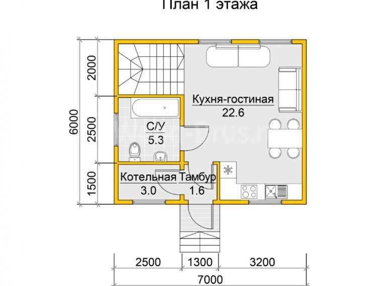 Дом из бруса 6х7 Флавий - фото 2