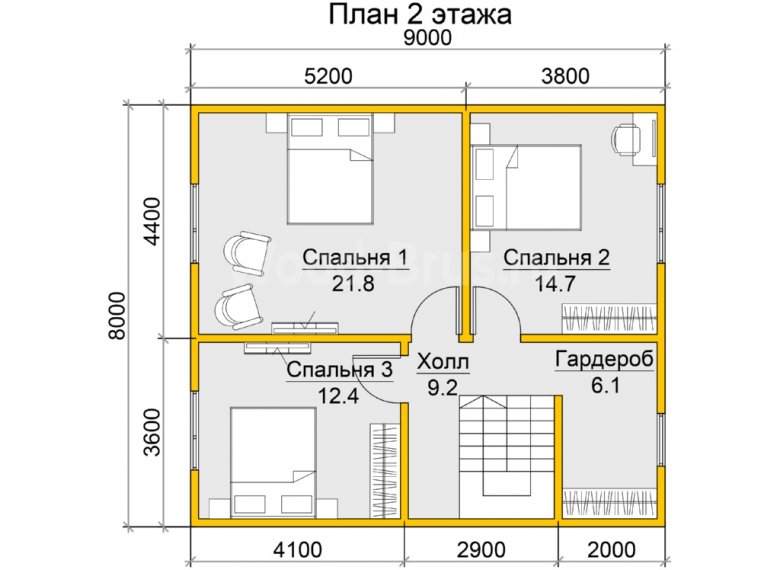 Дом из бруса 8х9 Бари - фото 3