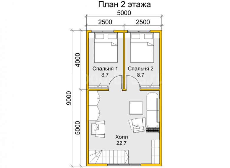Дом из бруса 7.5х9 Олибрий - фото 3