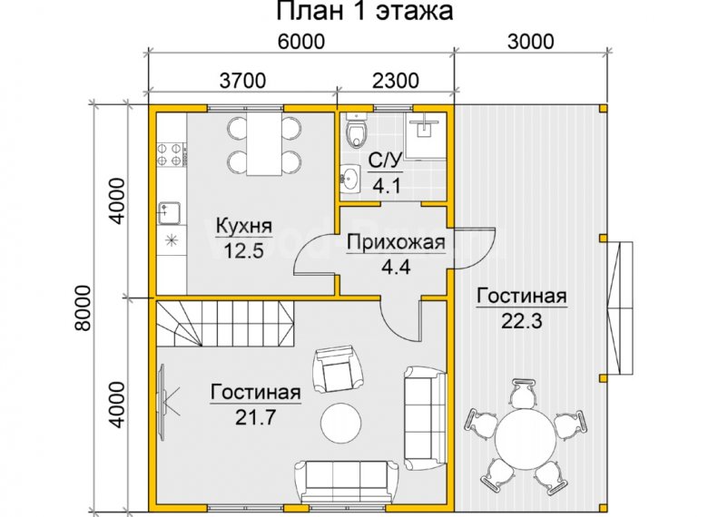 Дом из бруса 8х9 Деклан - фото 2