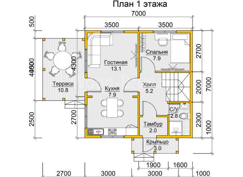Дом из бруса 7х7 Рубен - фото 2