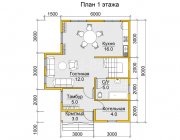 Дом из бруса 7.5х9 Остин - превью 2