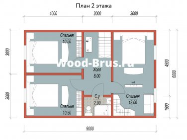 Каркасный дом 7х9 по проекту Воскресенск - вид 3