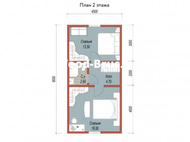 Каркасный дом 6х9 по проекту 