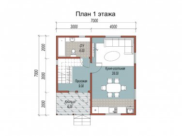 Каркасный дом 8х10,5 по проекту заказчика - вид 2