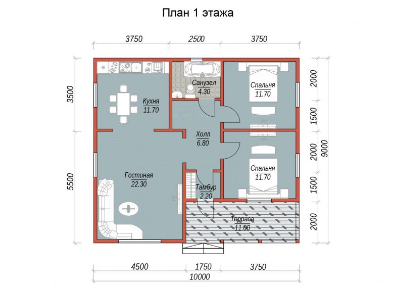 Каркасный дом 9х10 «Богородское» - фото 6