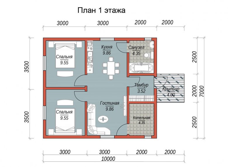 Каркасный дом 7х8 «Софрино» - фото 6