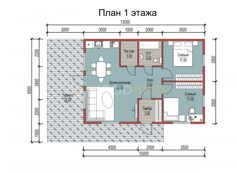 Каркасный дом 8.5х13 «Вязьма» - фото 6