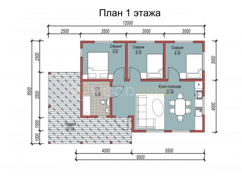 Каркасный дом 8.5х12 «Новодвинск» - фото 6