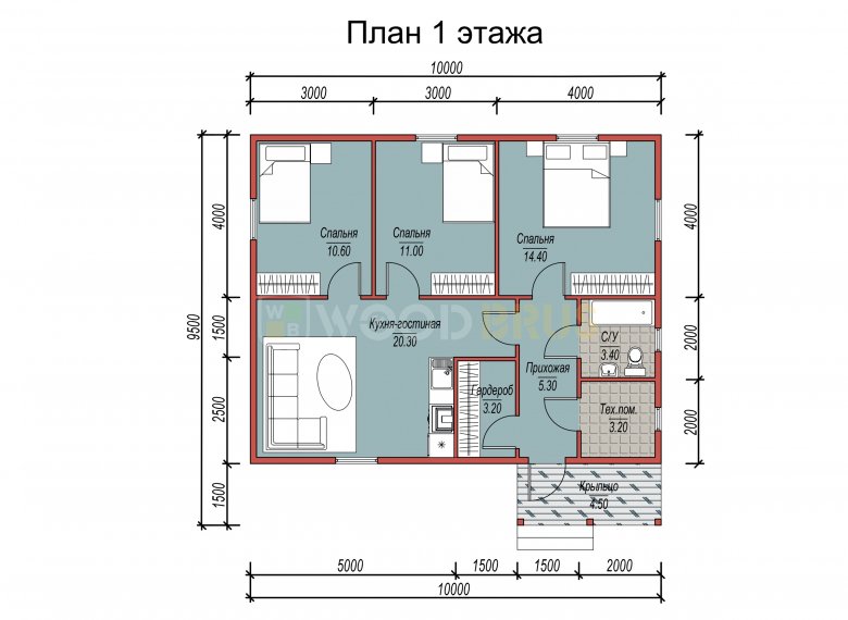 Каркасный дом 8х10 «Усогорск» - фото 6