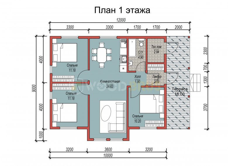 Каркасный дом 9х12 «Нефтекамск» - фото 6