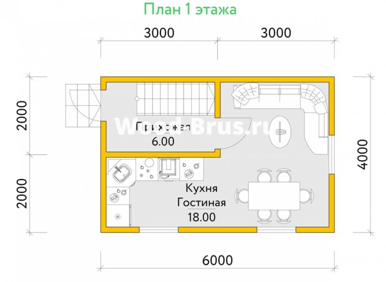 Сруб дома 4х6 «Синдри» - фото 2