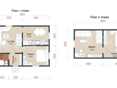 Дом из бруса 6х8 по проекту “Ульрик” - фото - 1