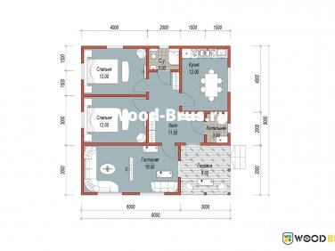 Каркасный дом 9х9 по проекту 