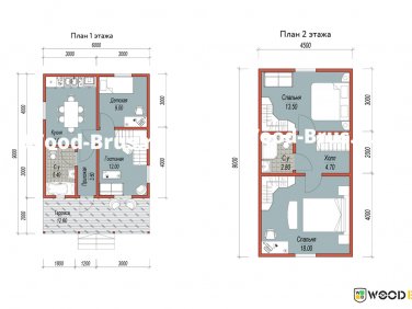 Каркасный дом 6х9 по проекту 